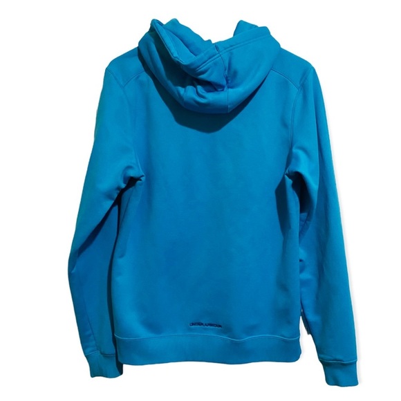 Under Armour Turquoise Blue Logo Hoodie Active Sweatshirt M - Picture 4 of 5